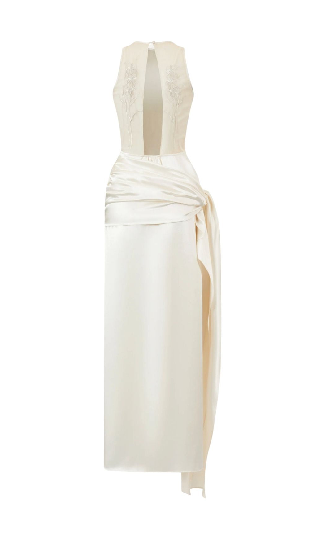 Lachesis Sleeveless Backless Flower Maxi Dress