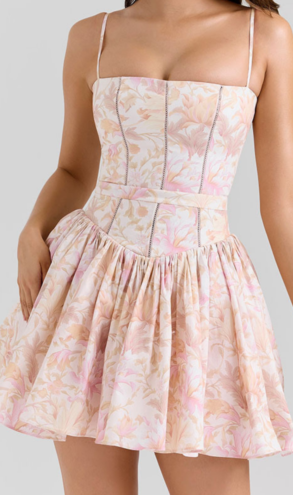 Haruyo Strappy Printed Mini Dress