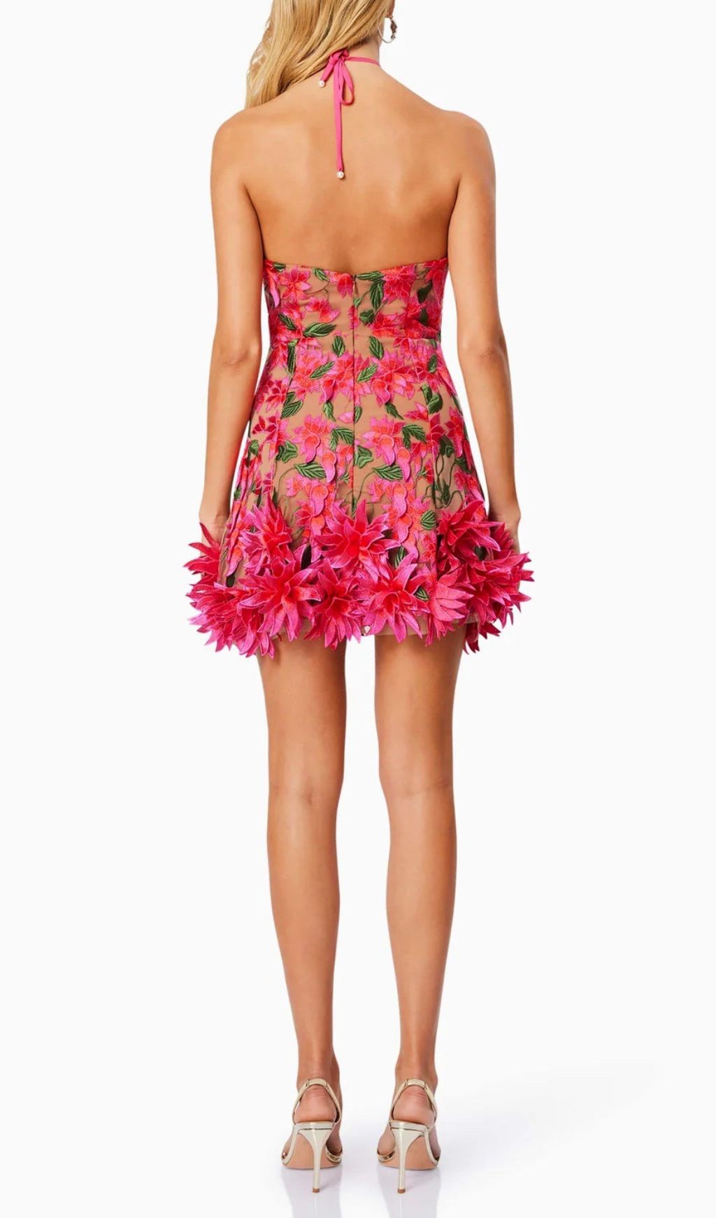Faunia Halter Flower Mini Dress
