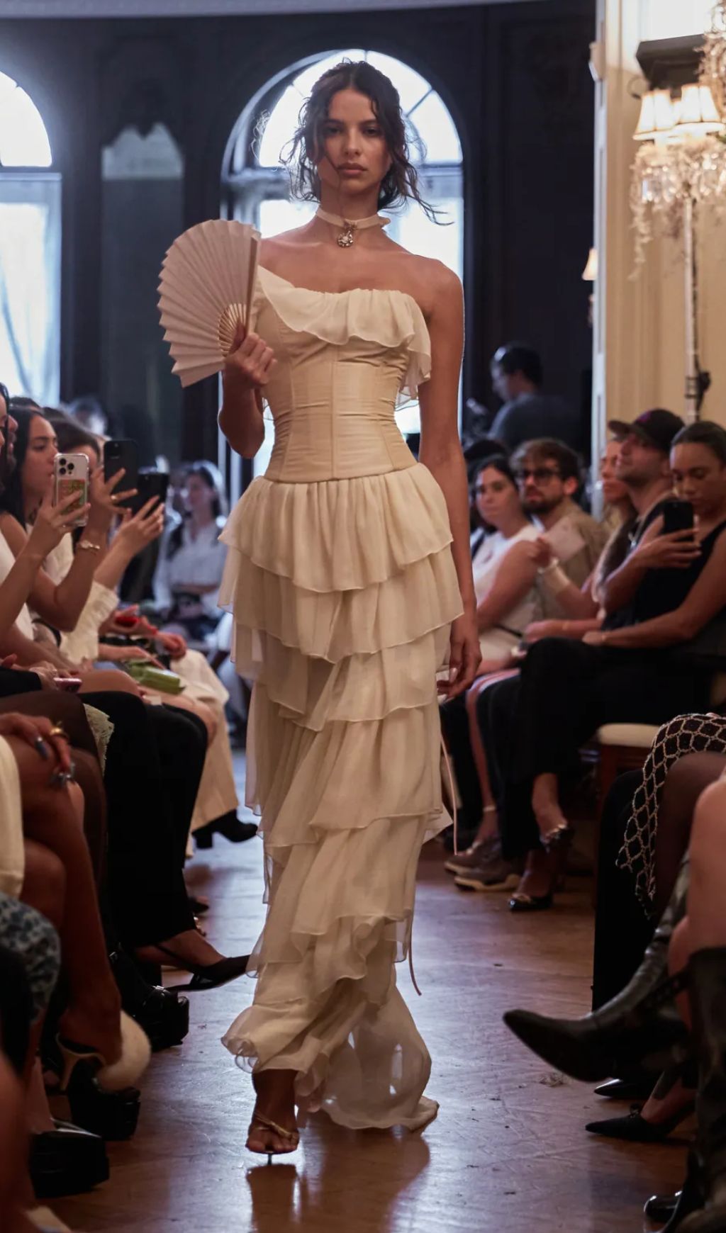 Angelie Ruffle Corset Maxi Dress