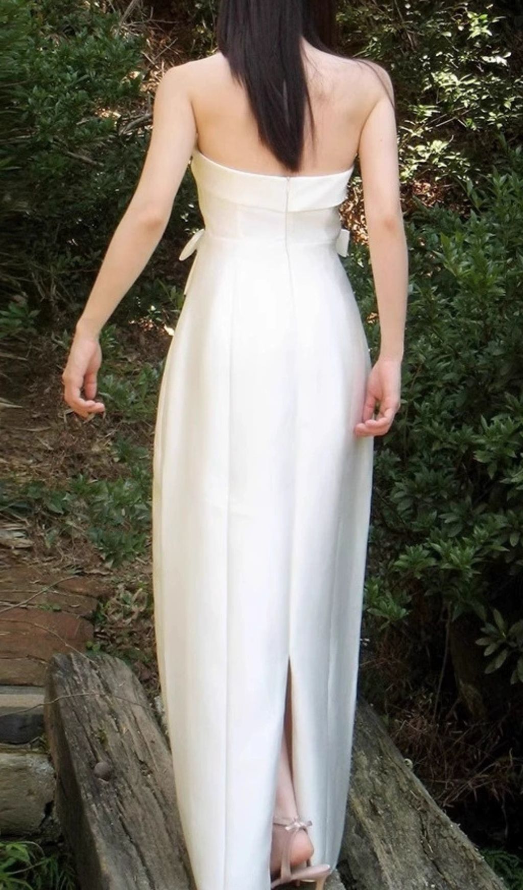 Fayruz White Strapless Bow Maxi Dress