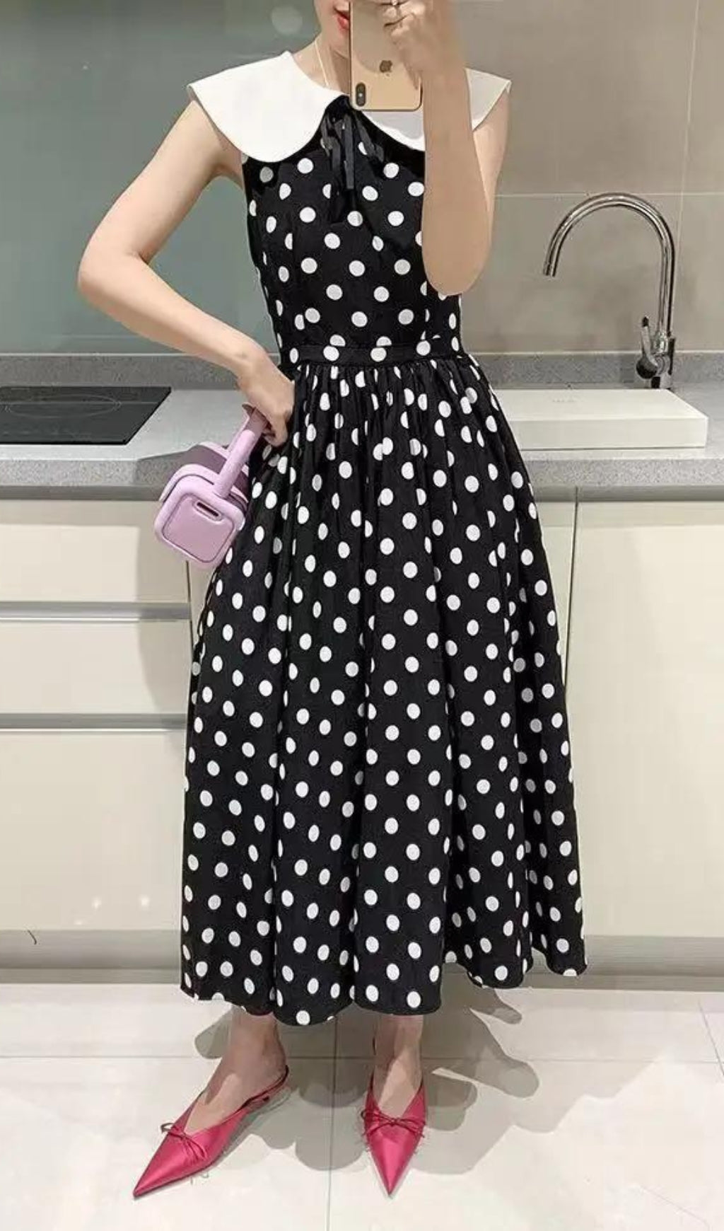 Aminali Dot Midi Dress