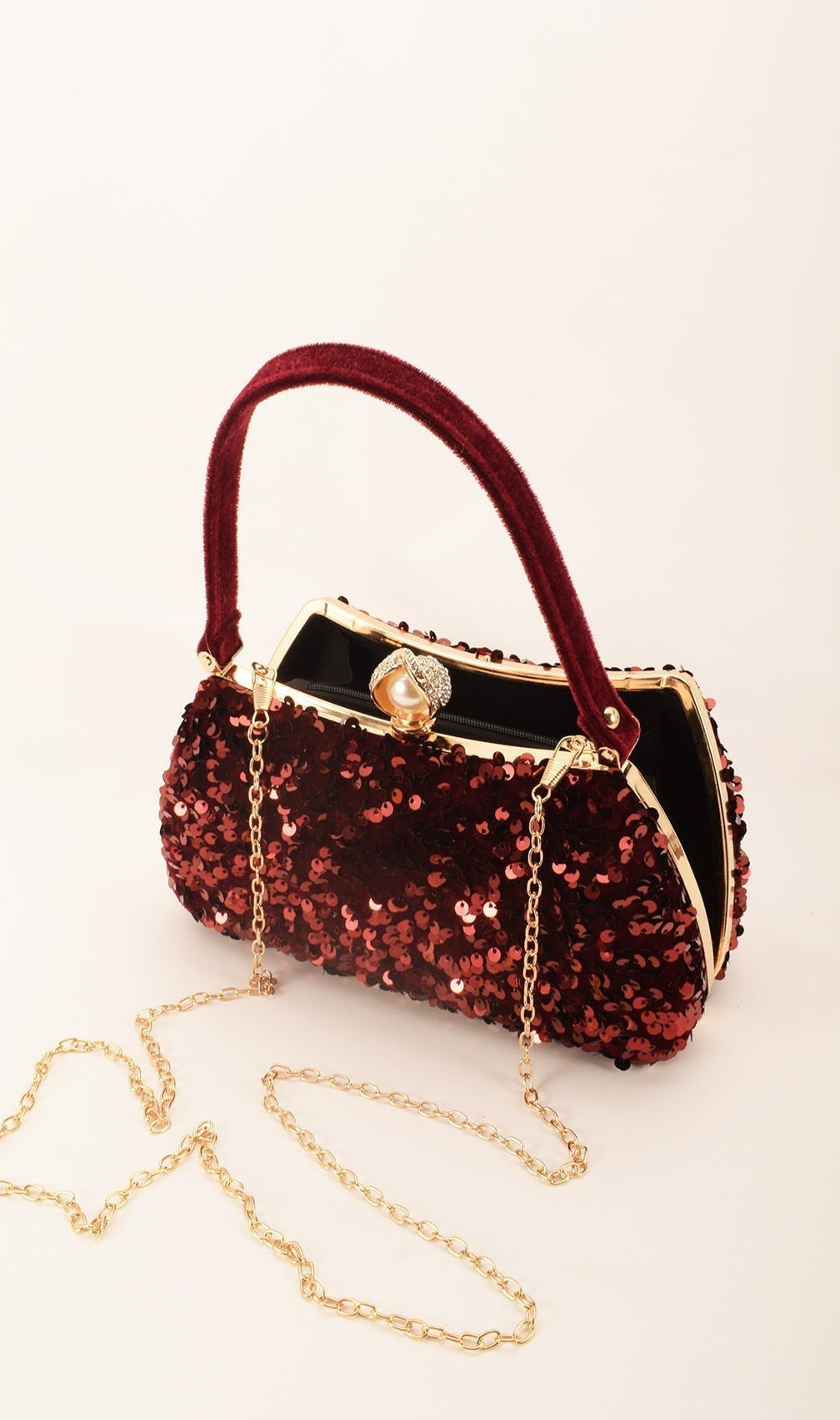 Sparkle & Shine: Anahid Royal Blue Sequin Evening Clutch with Pearl Accent