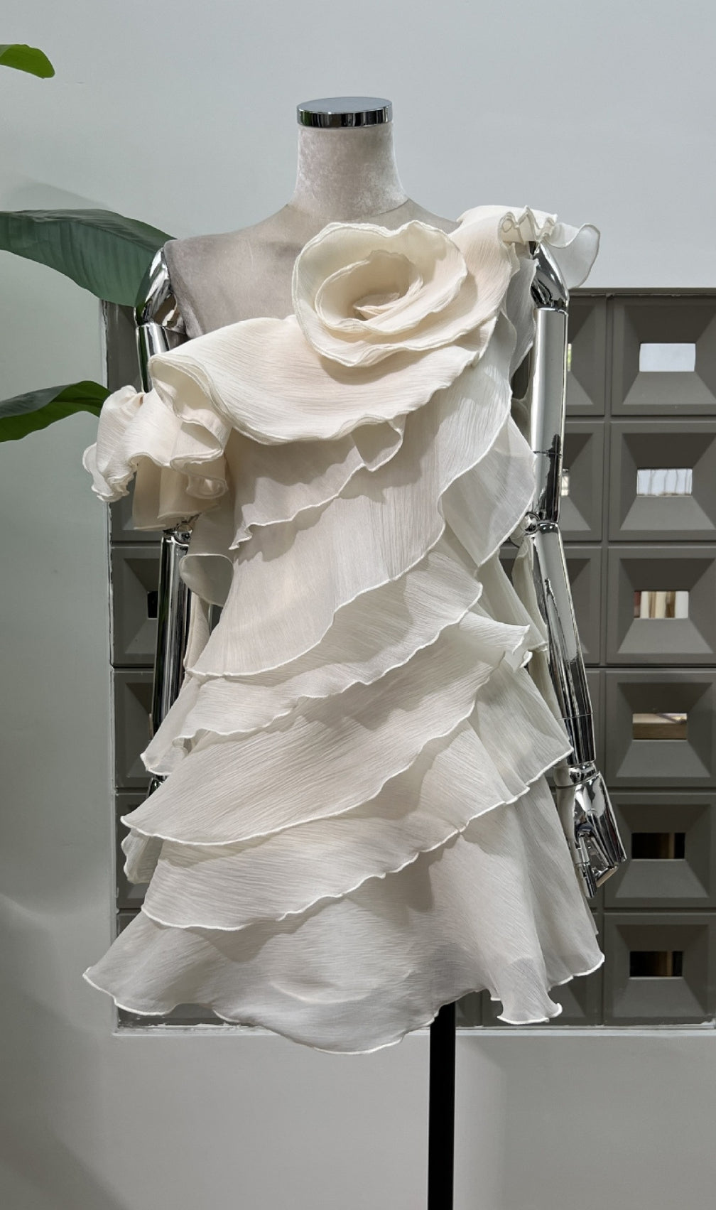 Erin Flower Ruffle Mini Dress