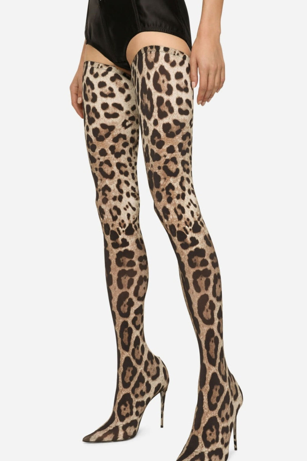 Giselle Leopard Print Thigh-high Boots