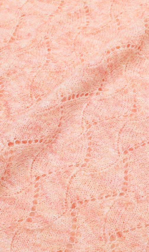 Jorge Sky Blue Floral Knit Midi Dress - Long Sleeve & Charming Tie-Front