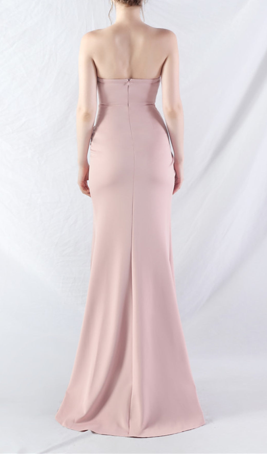 Chizue Pink Strapless Corset Split Maxi Dress