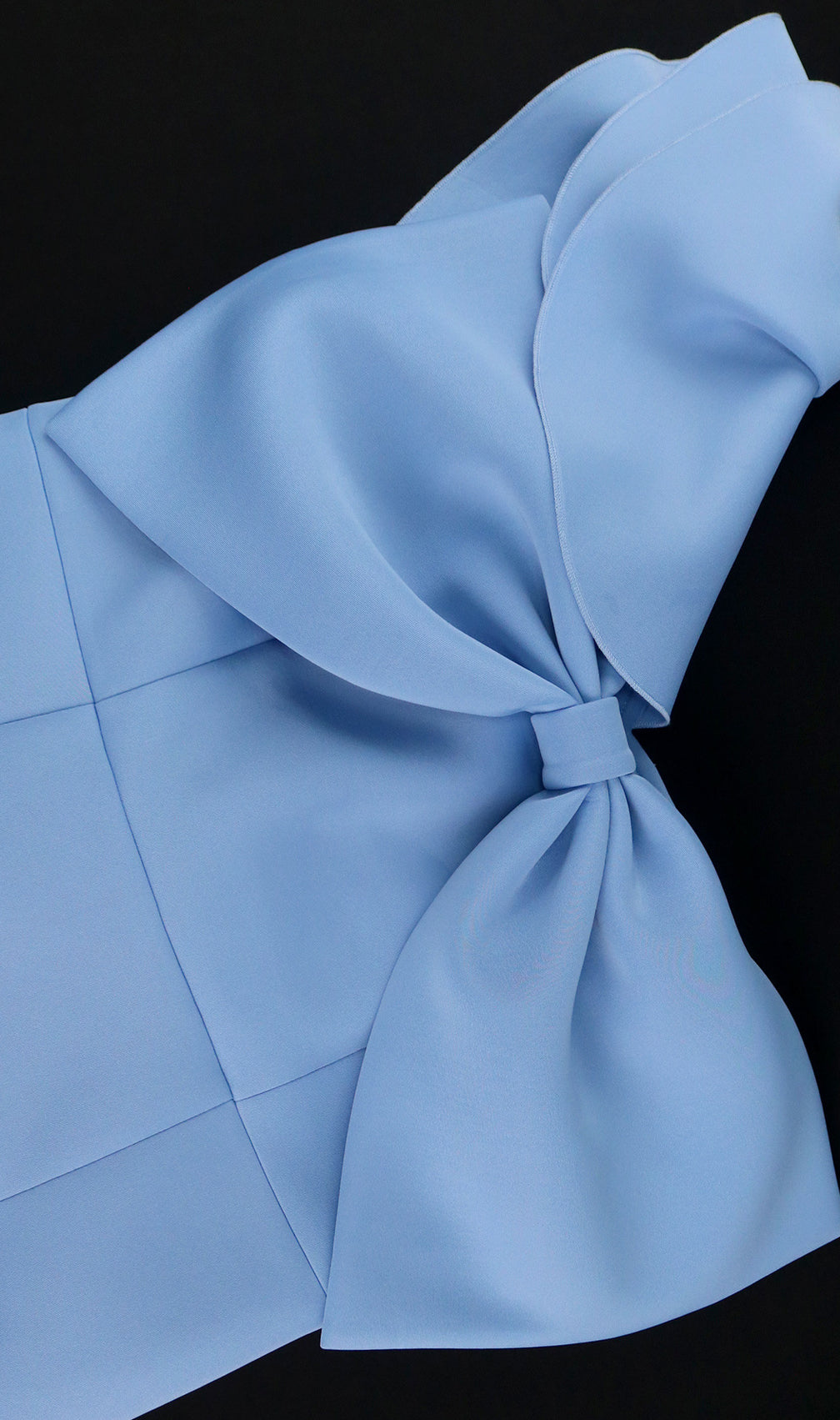 Baina Blue One Shoulder Bow Mini Dress