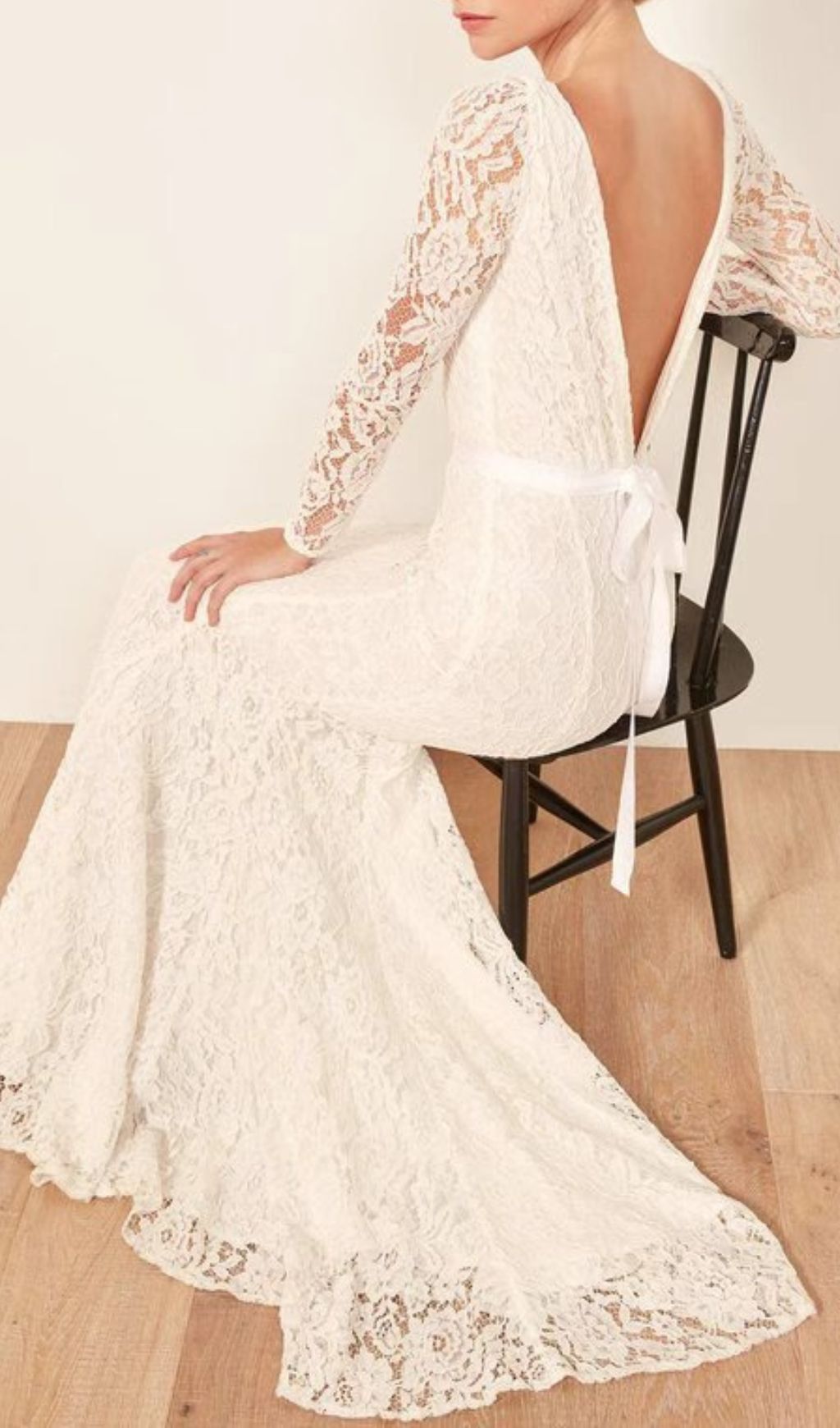 Haynes Elegant White Lace Long Sleeve Maxi Dress - Bridal & Formal Gown