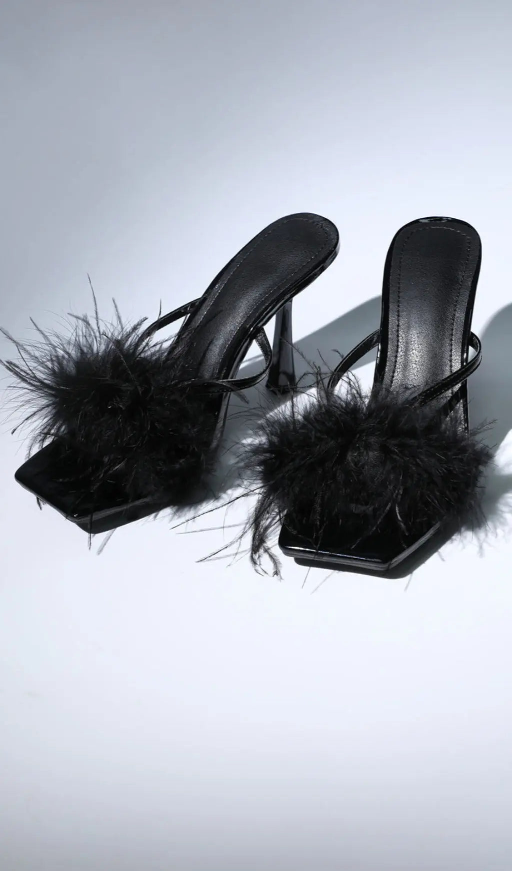 Feather Heels In Black