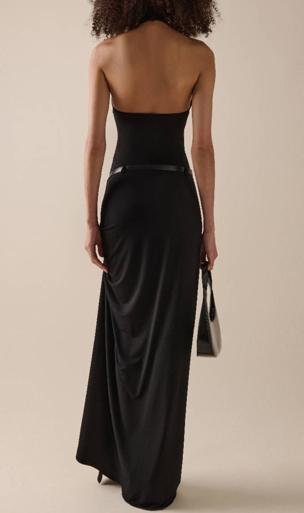 Fawn Black Halter Slit Maxi Dress