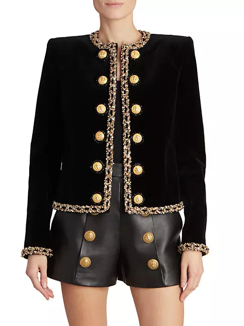 Arturo Embellished Velvet Jacket
