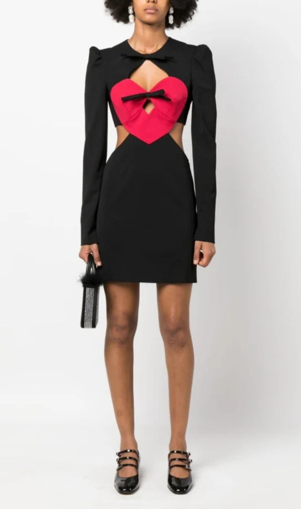 Brettney Red Heart Long Sleeve Mini Dress