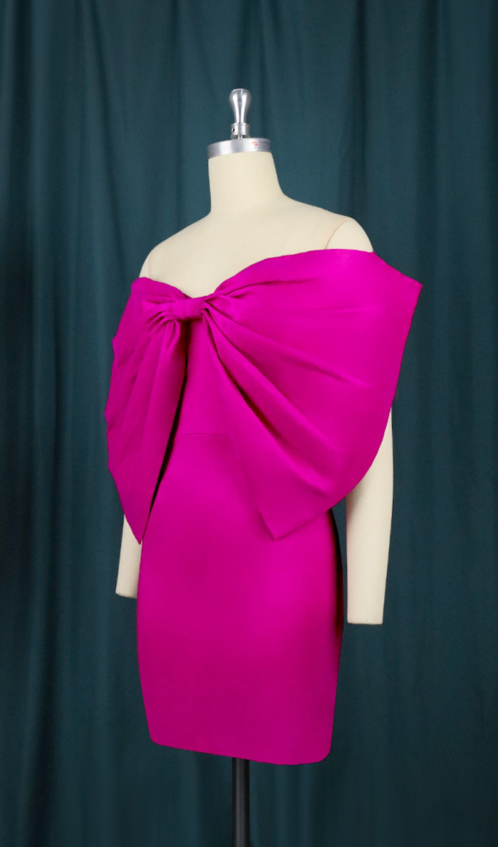 Baara Pink Bow Off Shoulder Mini Dress