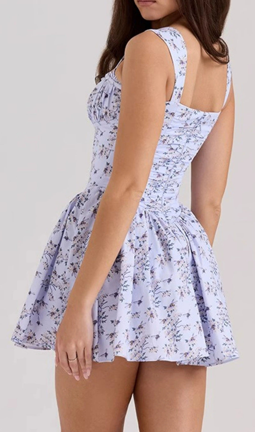 François Blue Floral Mini Dress