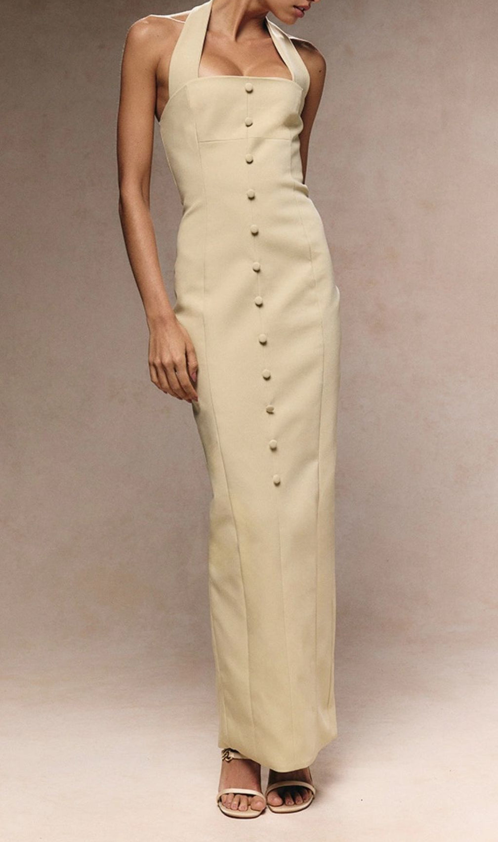 Govert Halter Button Maxi Dress