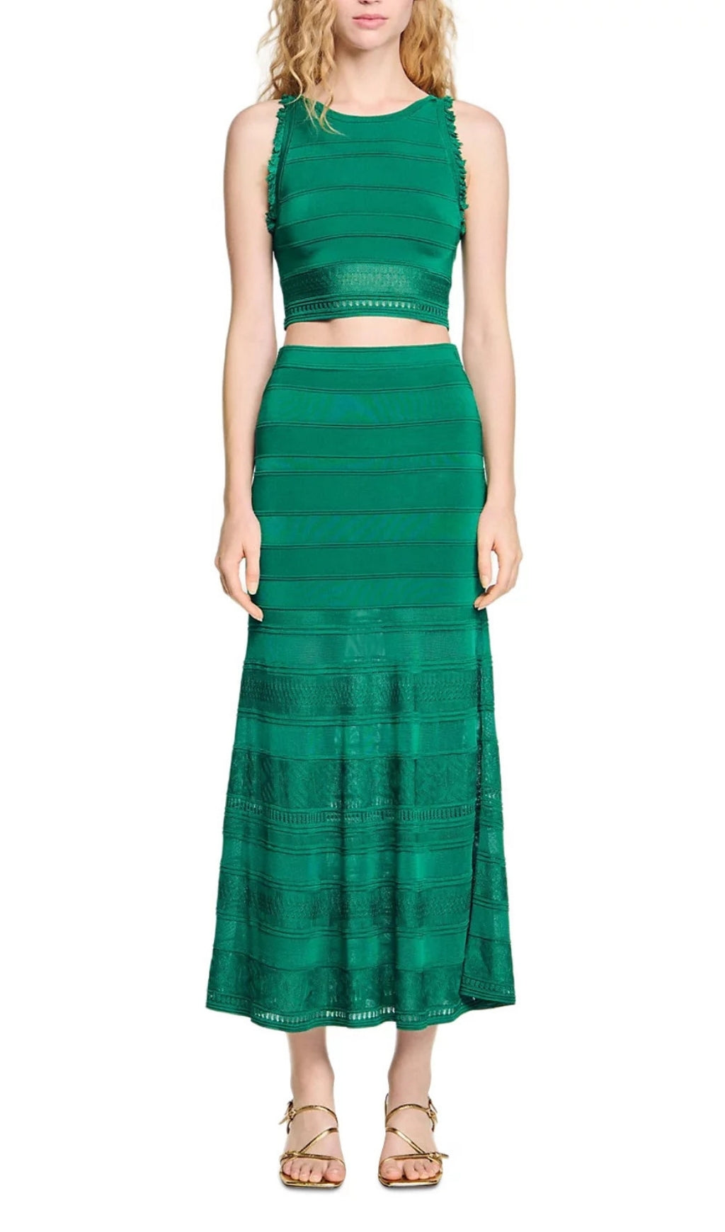 Decorative Knit Maxi Skirt