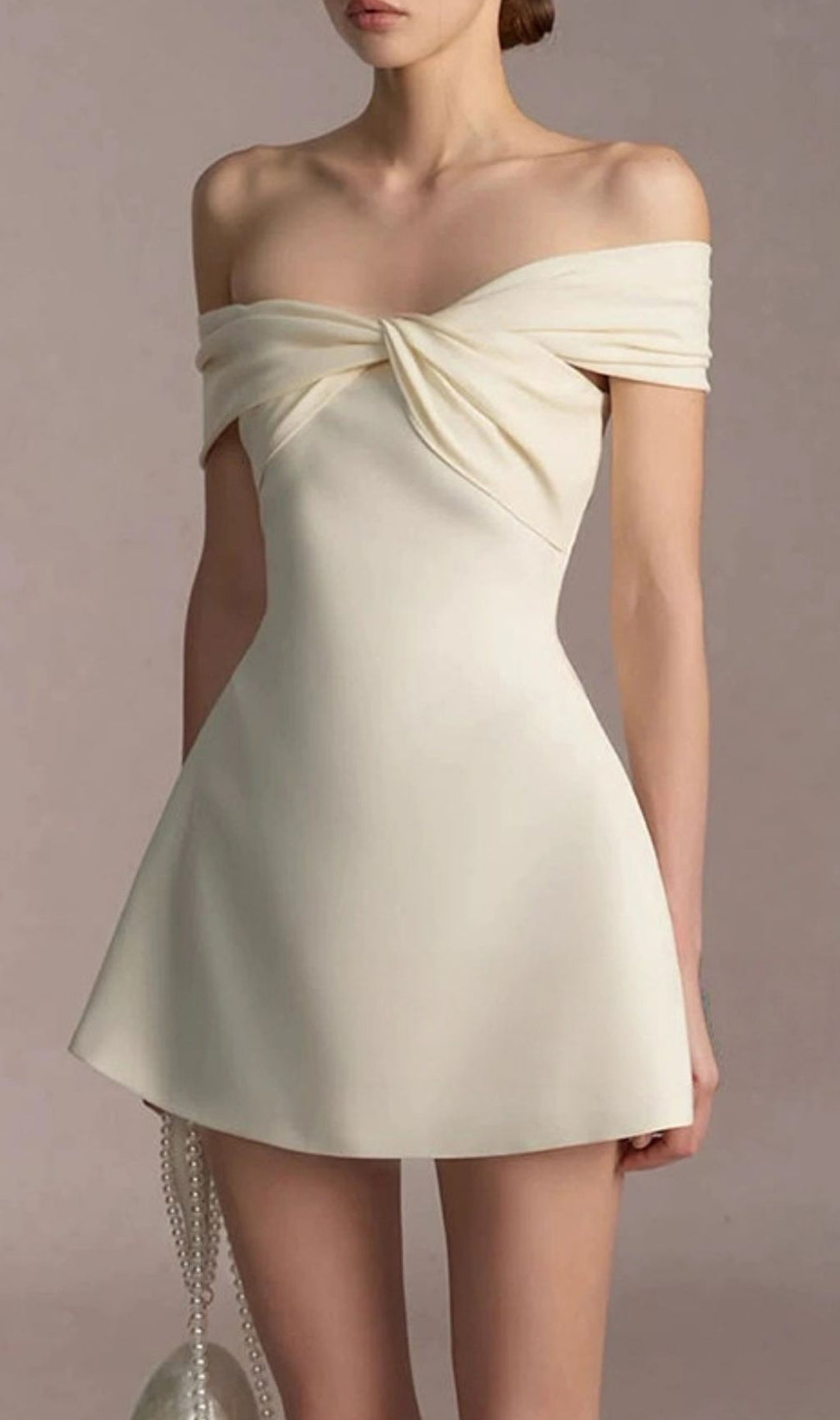 Kanika Chic Off-Shoulder Mini Dress – Elegant & Flirty for Any Occasion