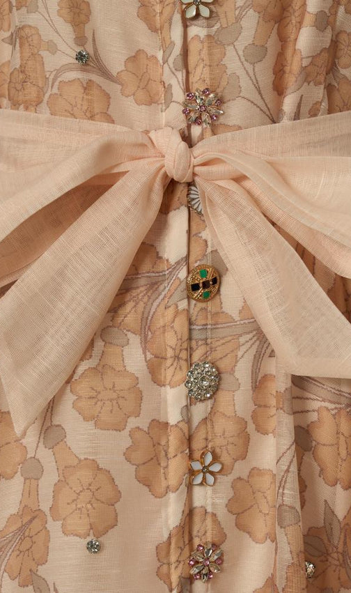 Karishma Romantic Floral Maxi Dress | Elegant Long Sleeve Button-Down