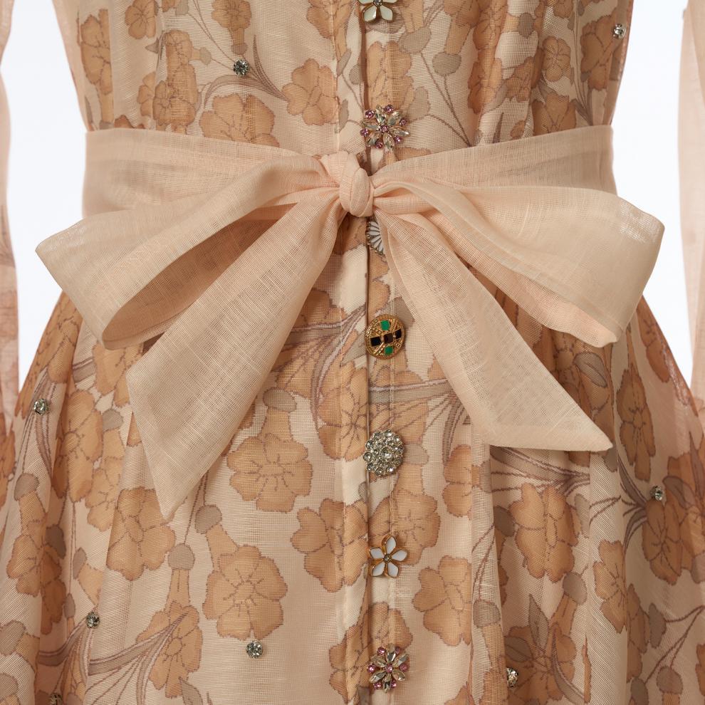 Karishma Romantic Floral Maxi Dress | Elegant Long Sleeve Button-Down