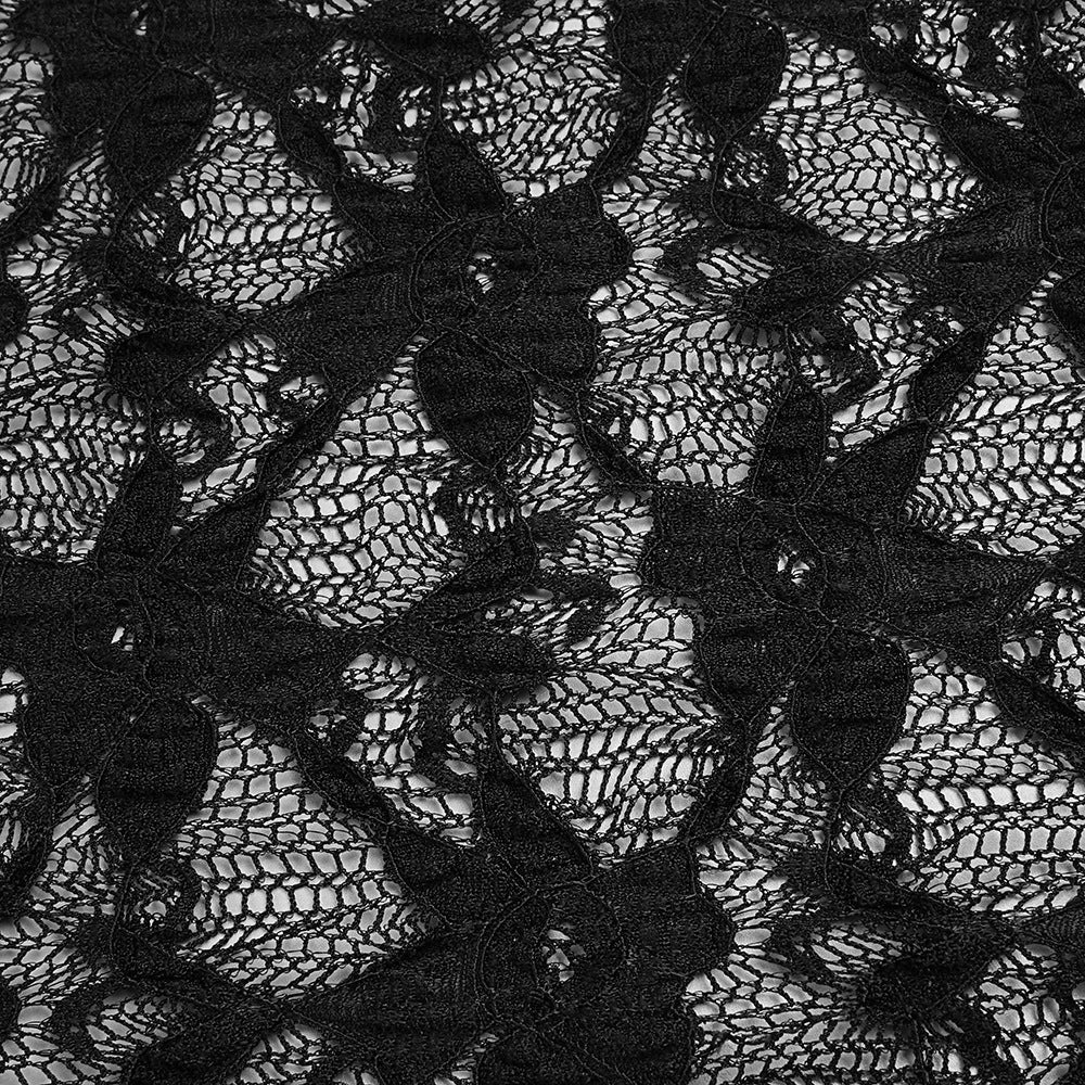 Jemma Black Sheer Lace Maxi Dress | Deep V-Neck Long Sleeve Evening Gown