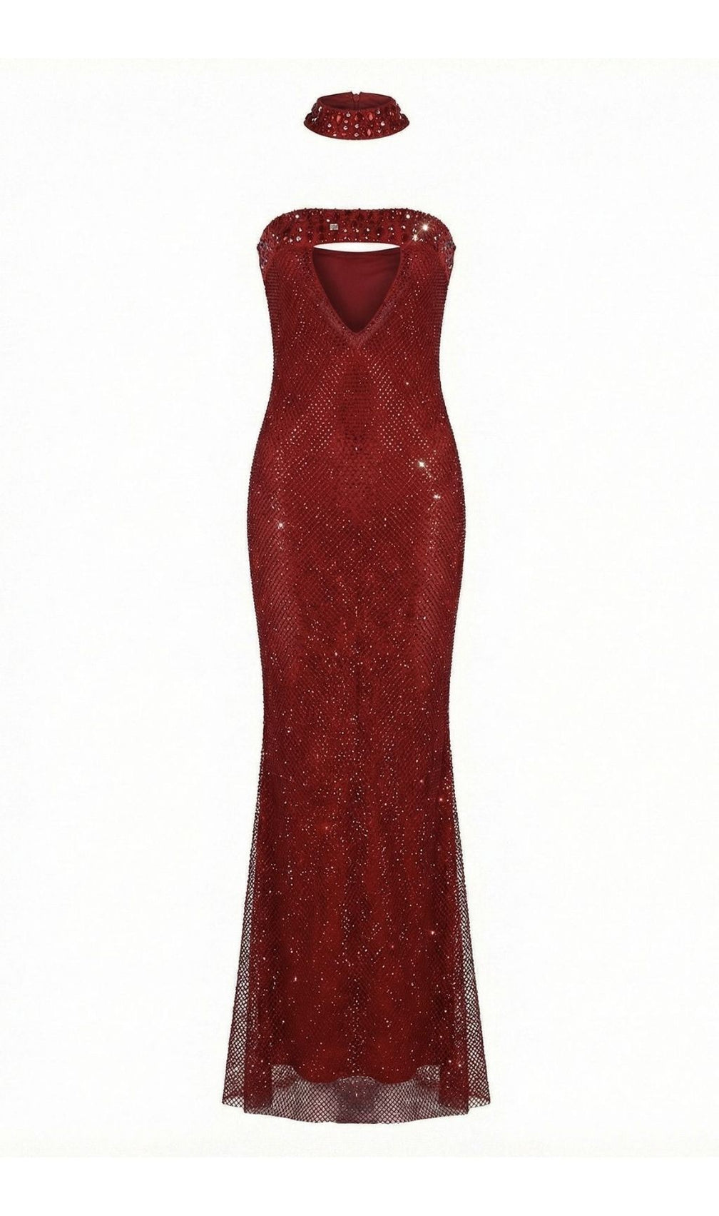 Kerrya Red Diamante Embellished Maxi Gown | Showstopping Formal Dress