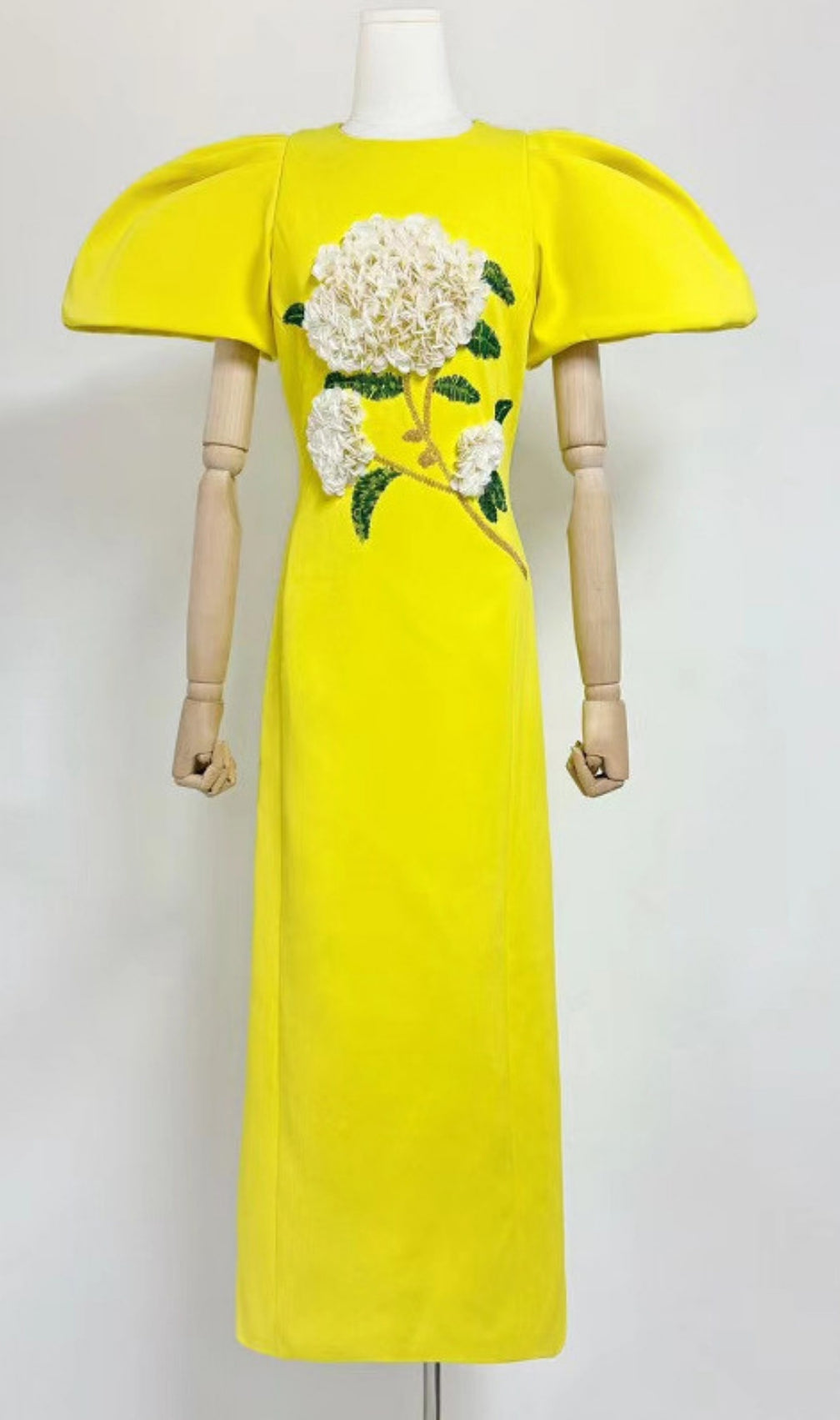 Fiorenzo Puff Sleeve Flower Maxi Dress