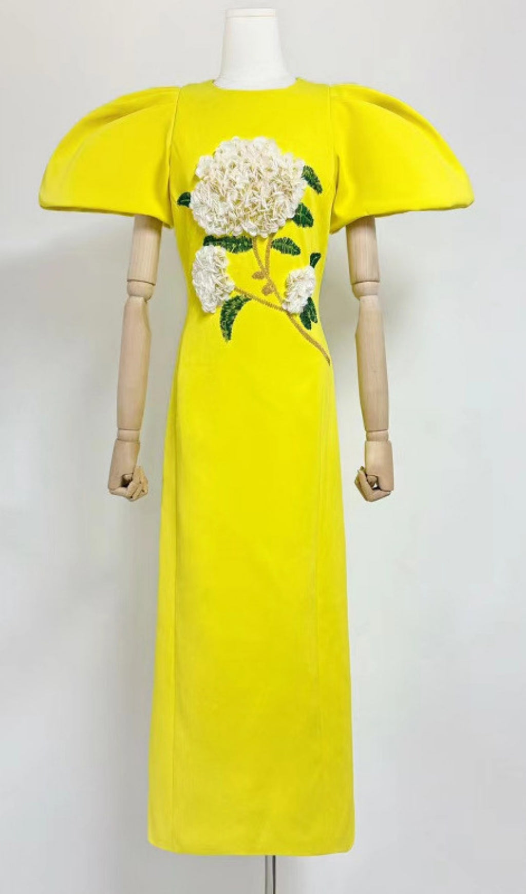 Fiorenzo Puff Sleeve Flower Maxi Dress