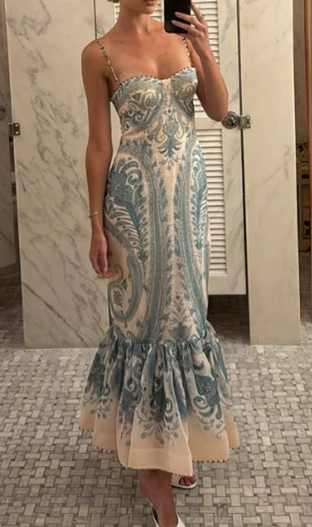 Einya Blue Printed Maxi Dress