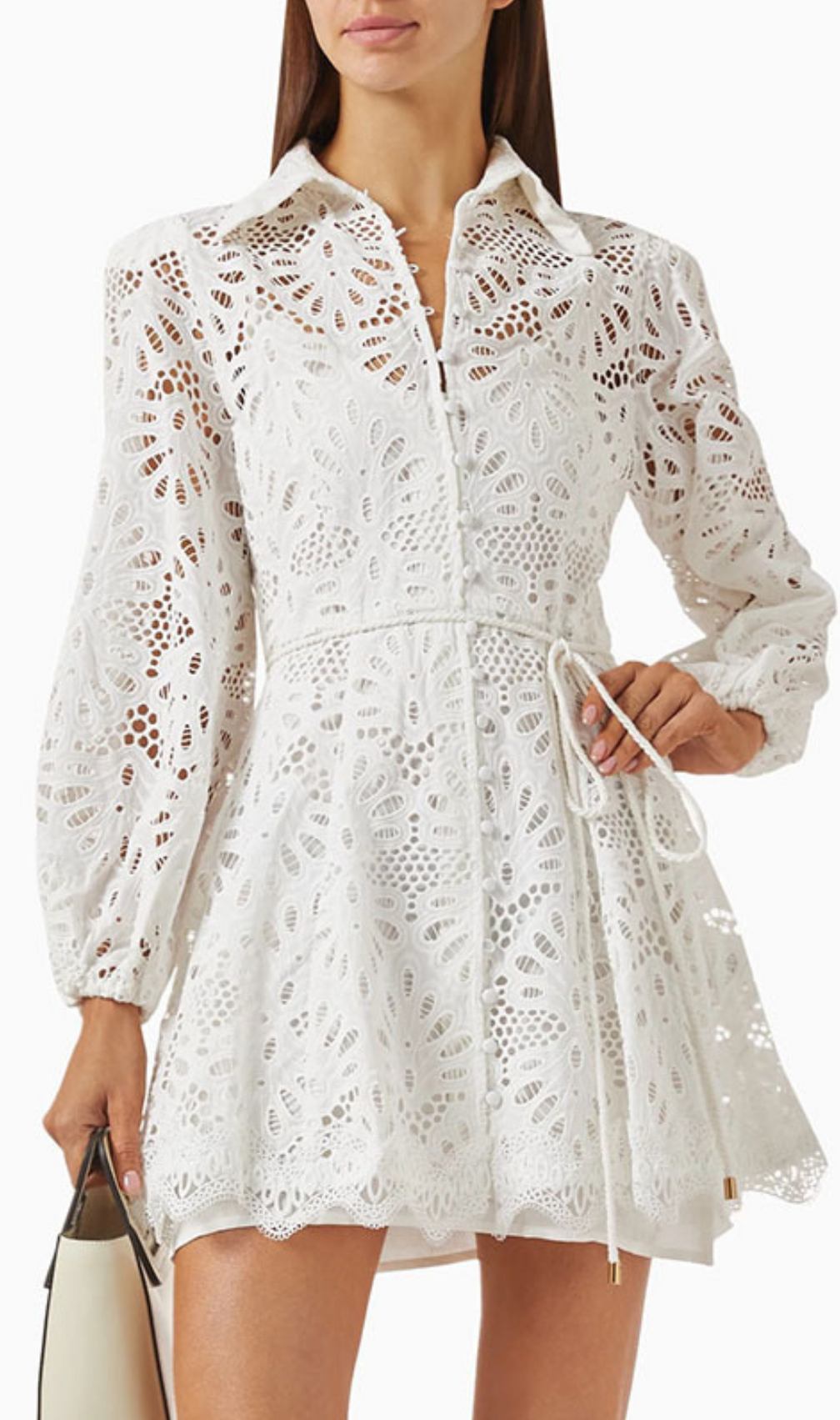Gazit Embroidery Long Sleeve Mini Dress