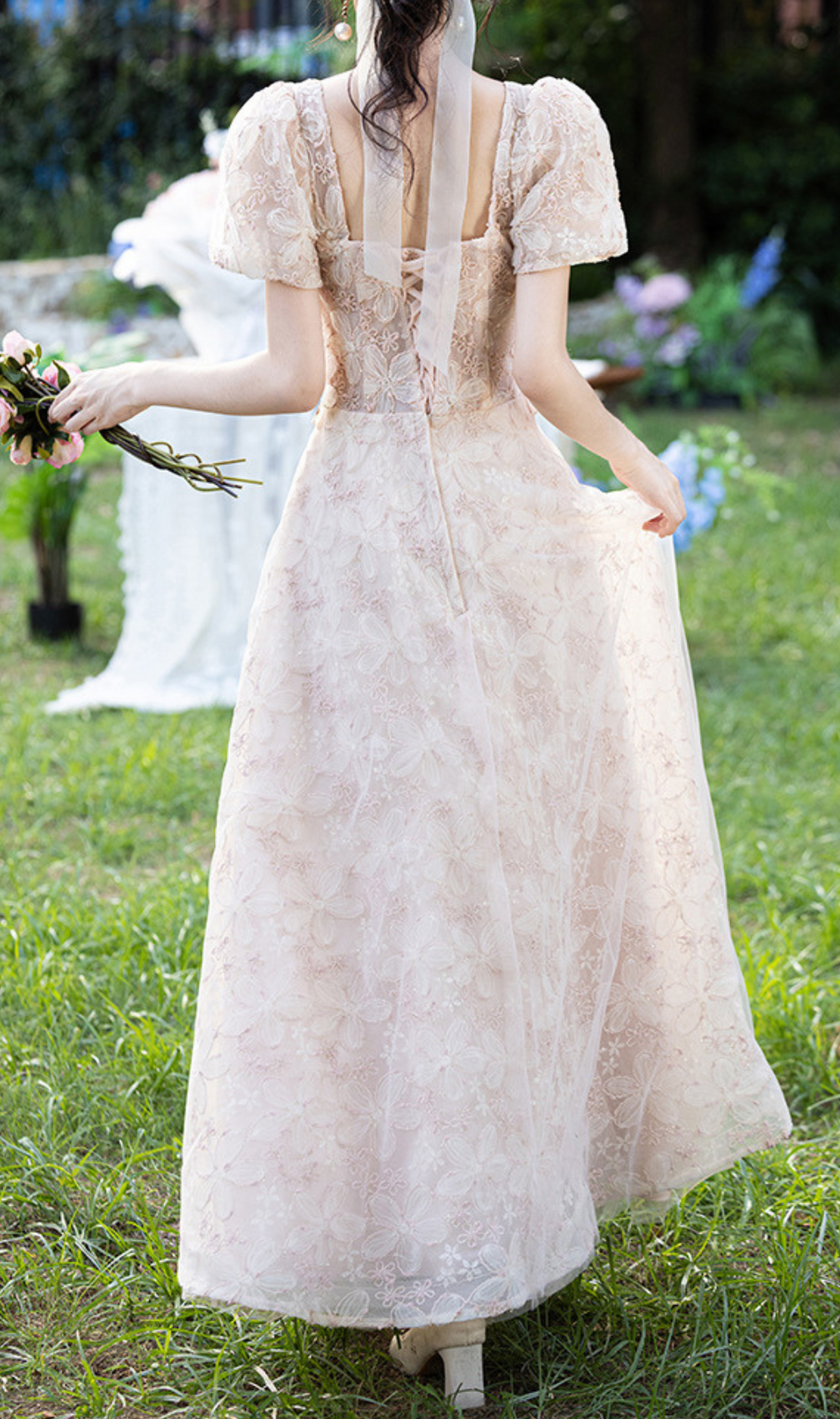 Gable Flower Mesh Maxi Dress