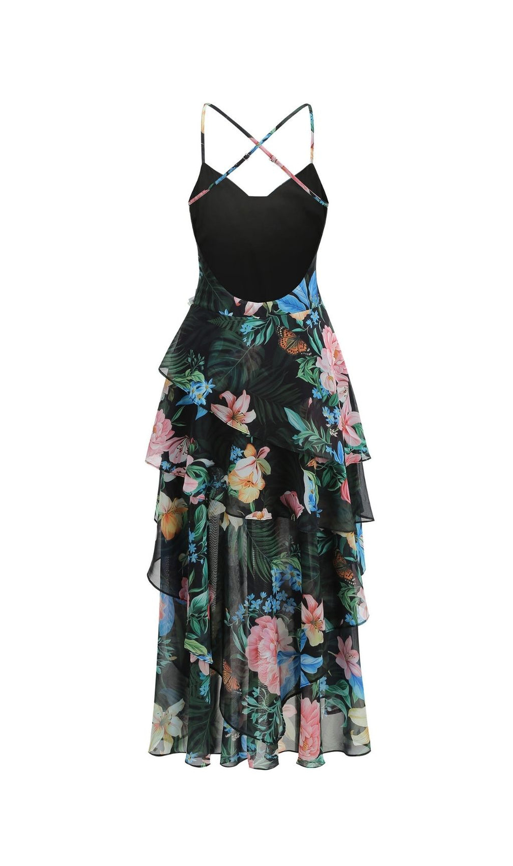 Kinnia Printed Backless Maxi Dress