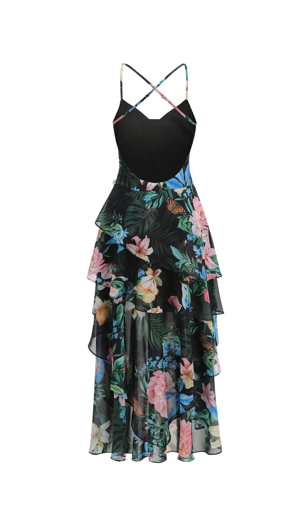 Kinnia Printed Backless Maxi Dress