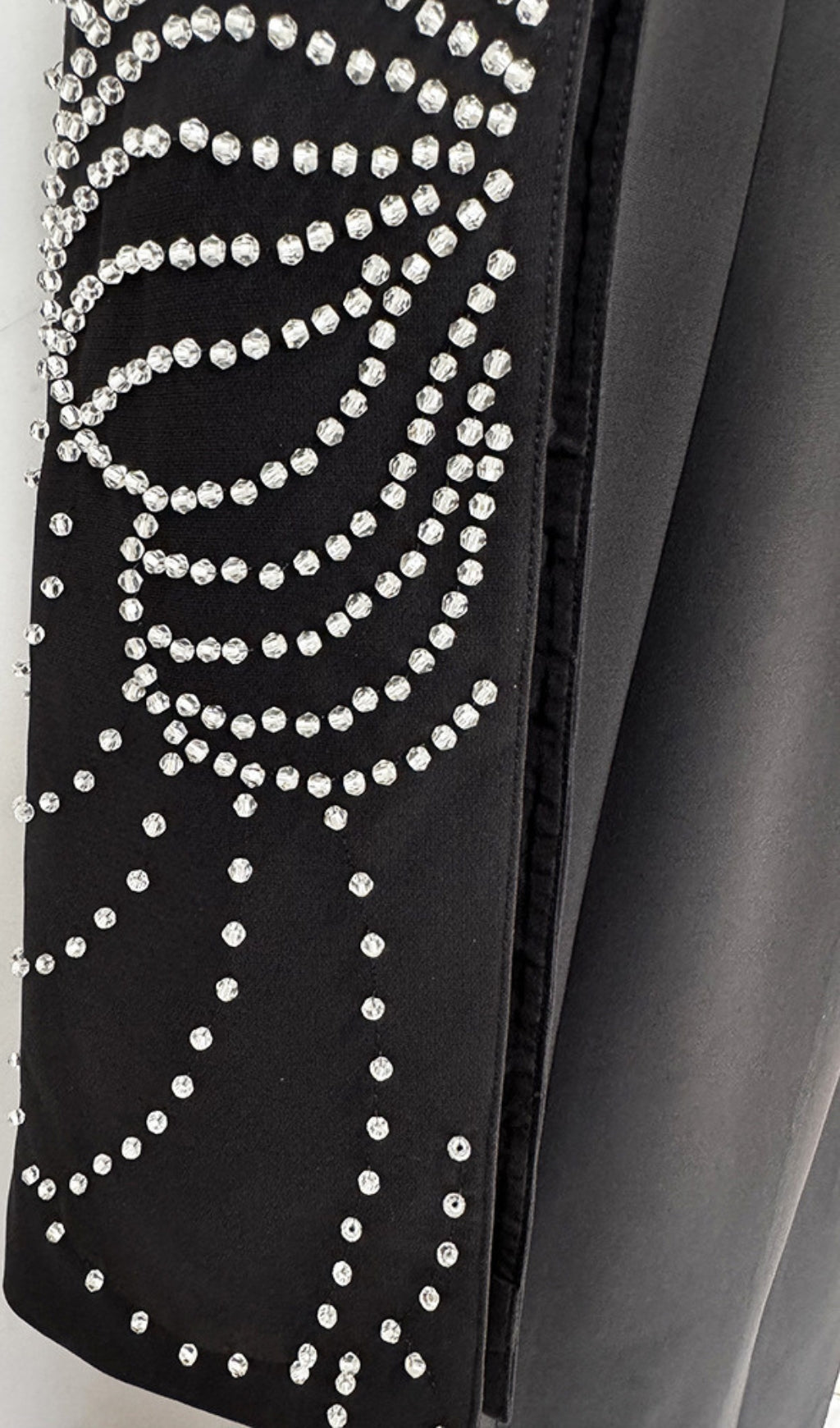 Dalit Black Long Sleeve Diamond Maxi Dress