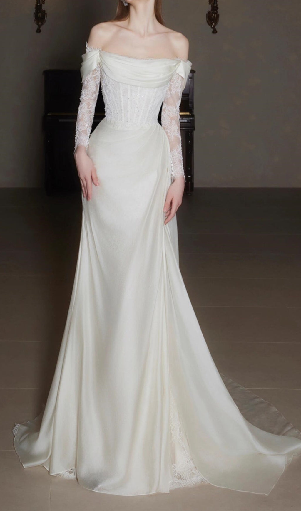 Clio White Lace Corset Wedding Dress