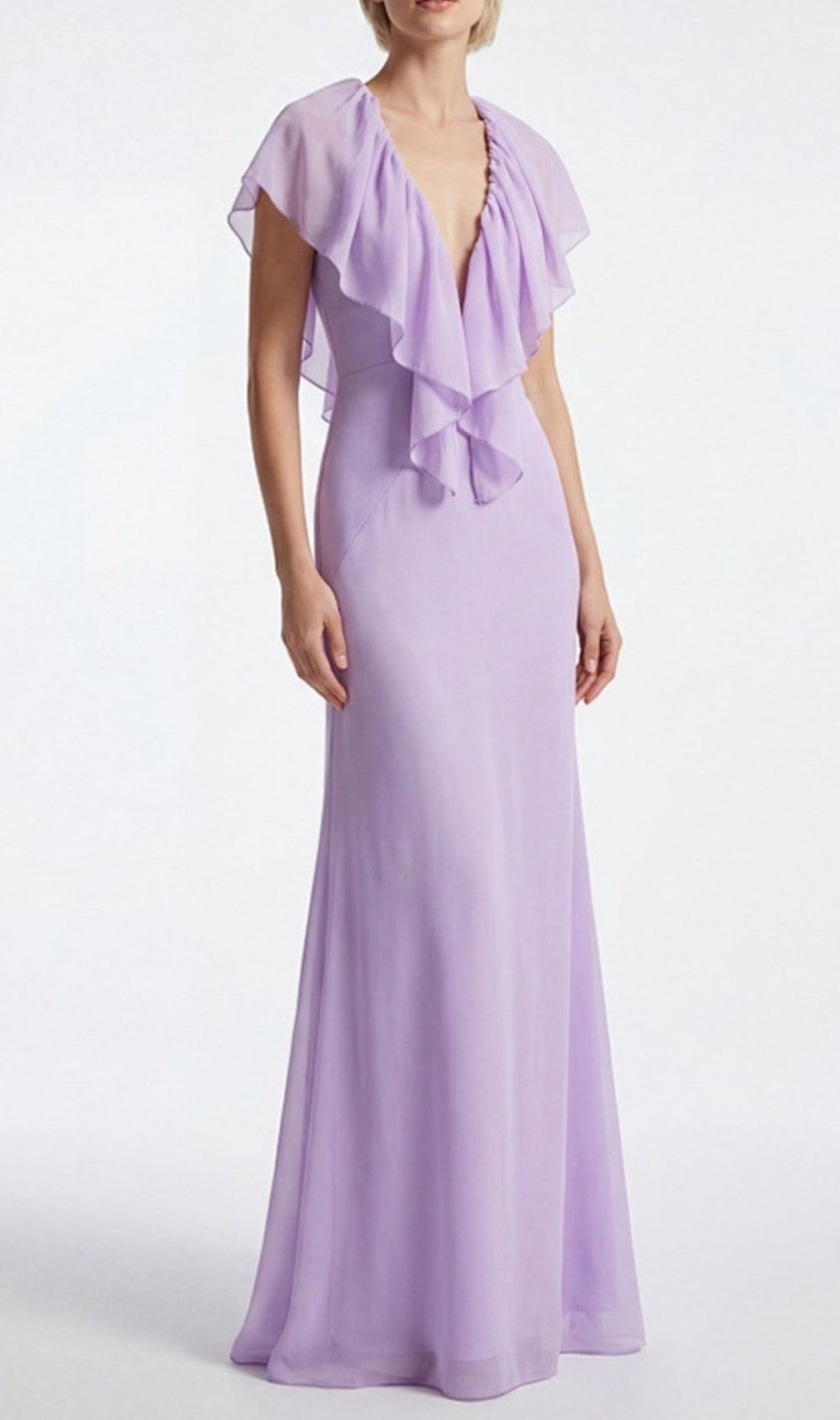 Simona Deep V-Neck Backless Maxi Dress in Purple