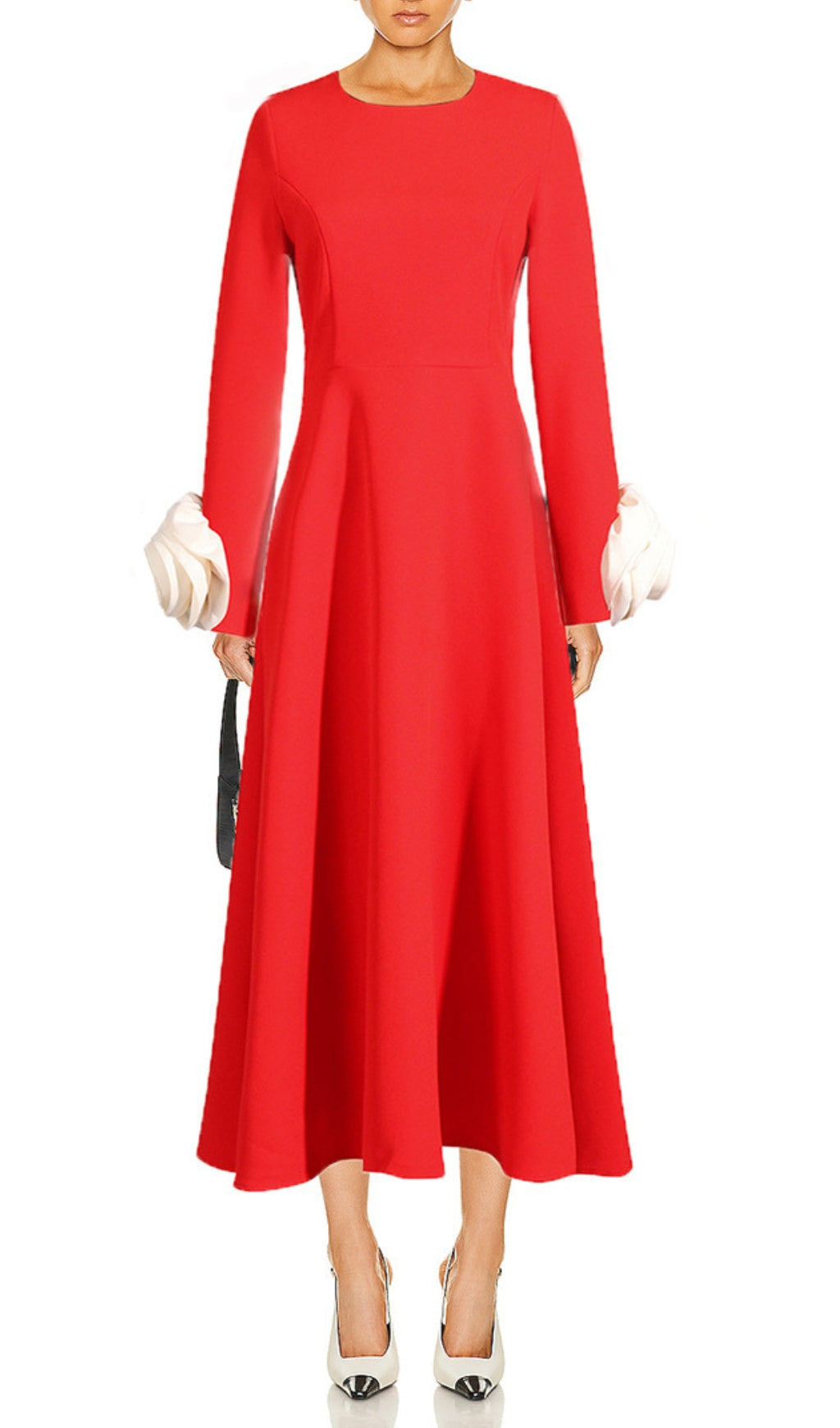 Alyvia Flower Embellished Midi Dress