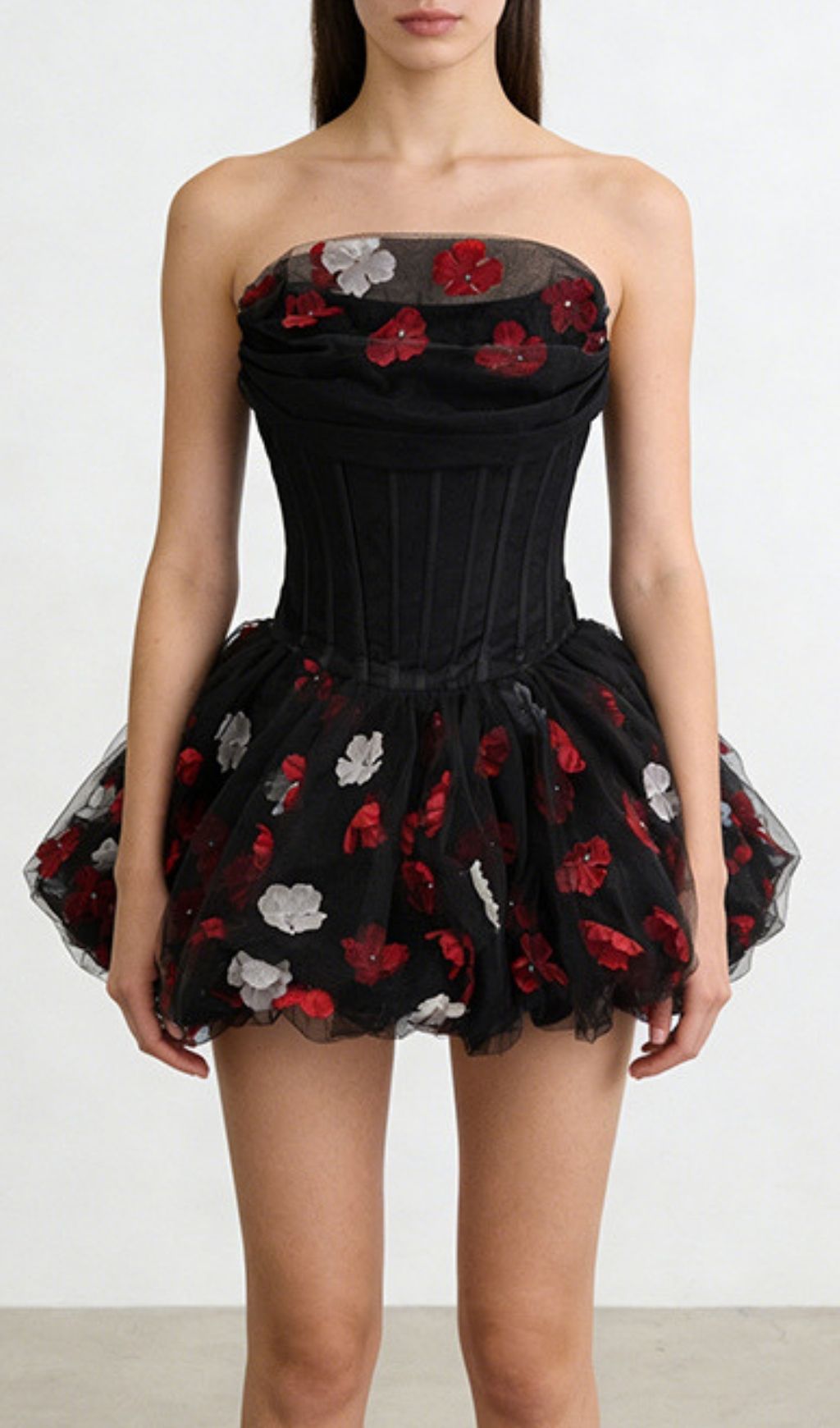 Kalani Strapless Corset Floral Mini Dress - Unleash Your Inner Bloom