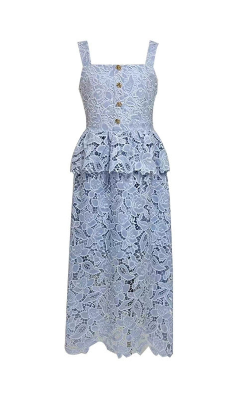 Fumito Flower Embroidery Midi Dress