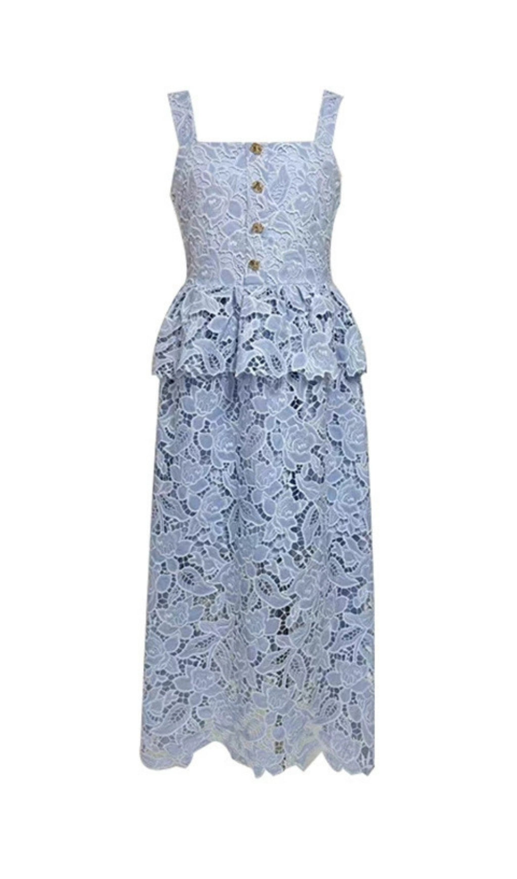 Fumito Flower Embroidery Midi Dress