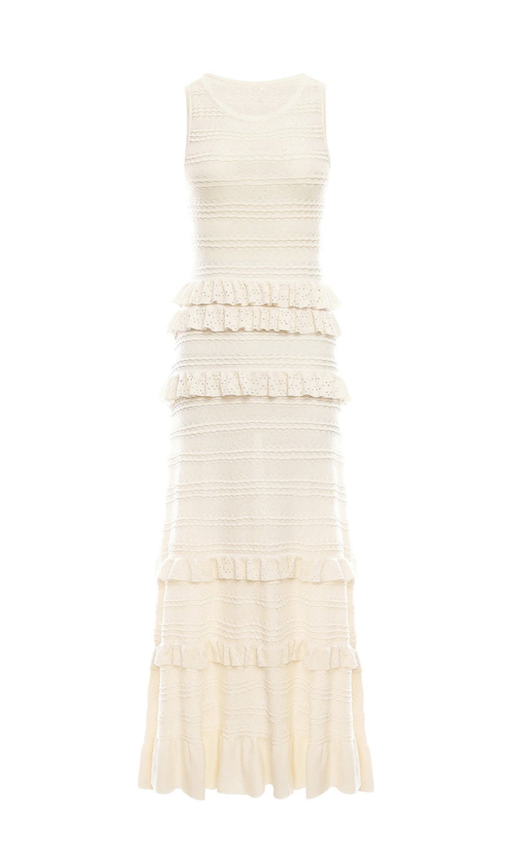 Elaina Sleeveless Ruffle Maxi Dress