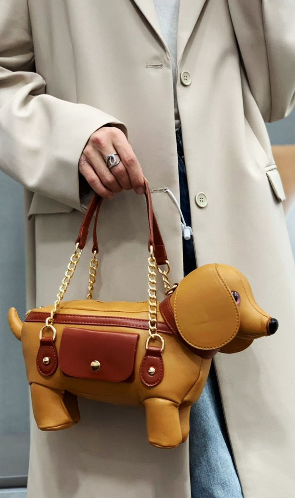 Khari Chic Dachshund Bag - Whimsical Dog-Shaped Crossbody & Handbag