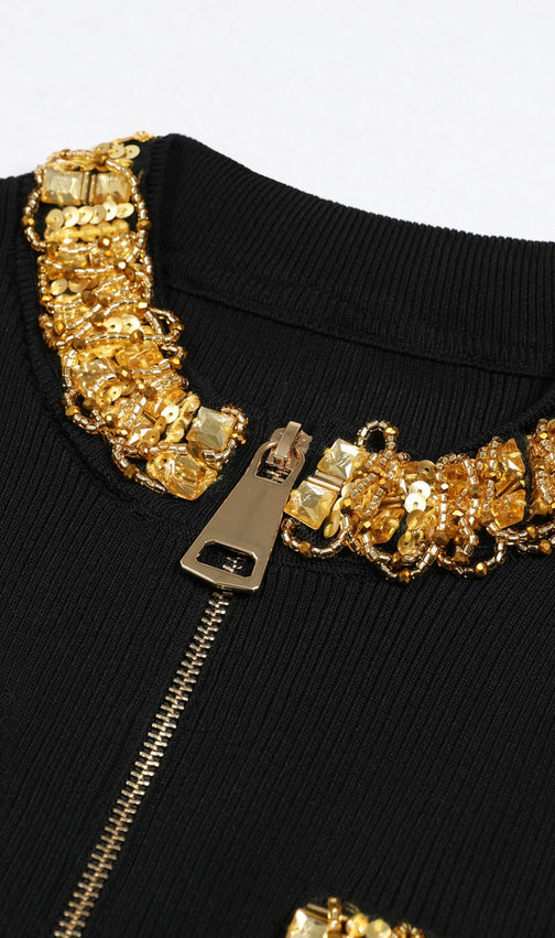 Enrico Crystal Embellished Knit Top