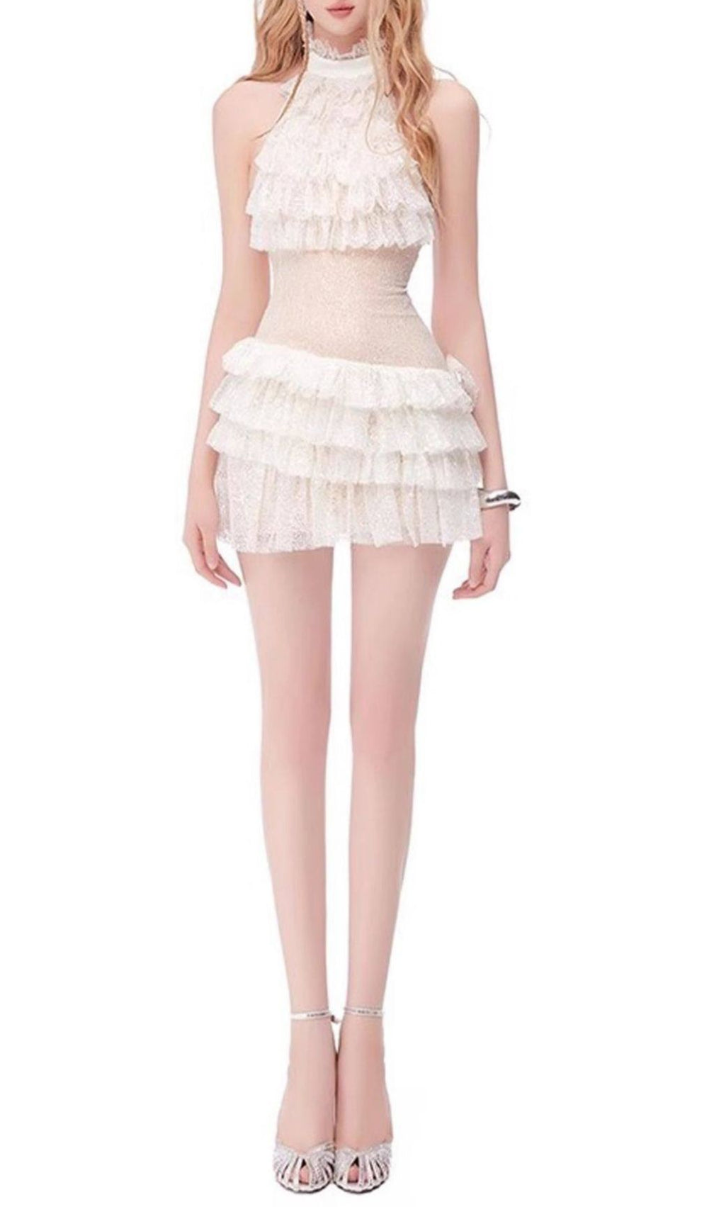 Kamali Chic Halter Ruffle Tiered Mini Dress - Elegant Lace Party Dress
