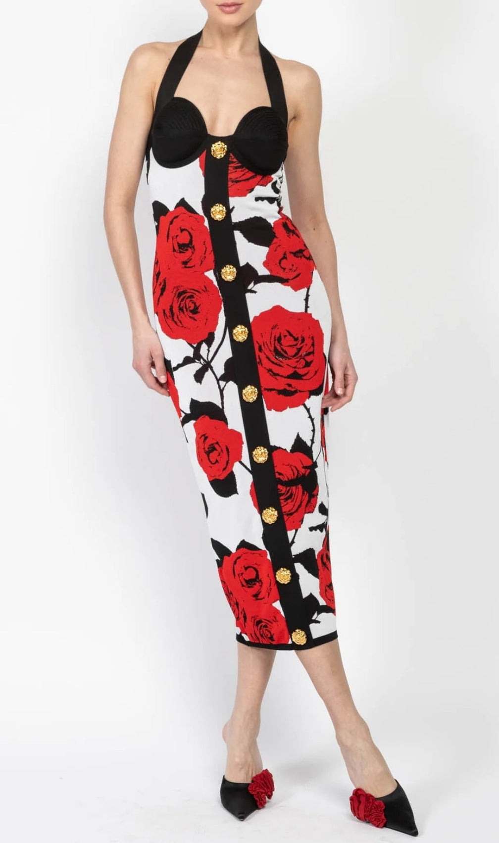 Atenea Flower Midi Bandage Dress