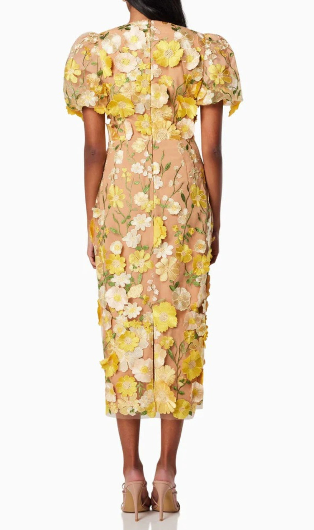 Aliya 3D Flower Midi Dress