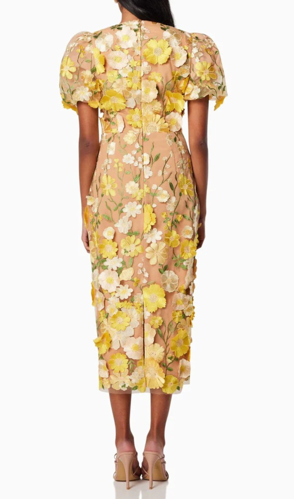 Aliya 3D Flower Midi Dress