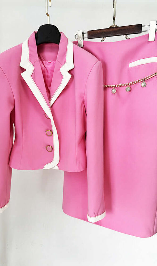 Bernhard Pink Chain Midi Skirt Set