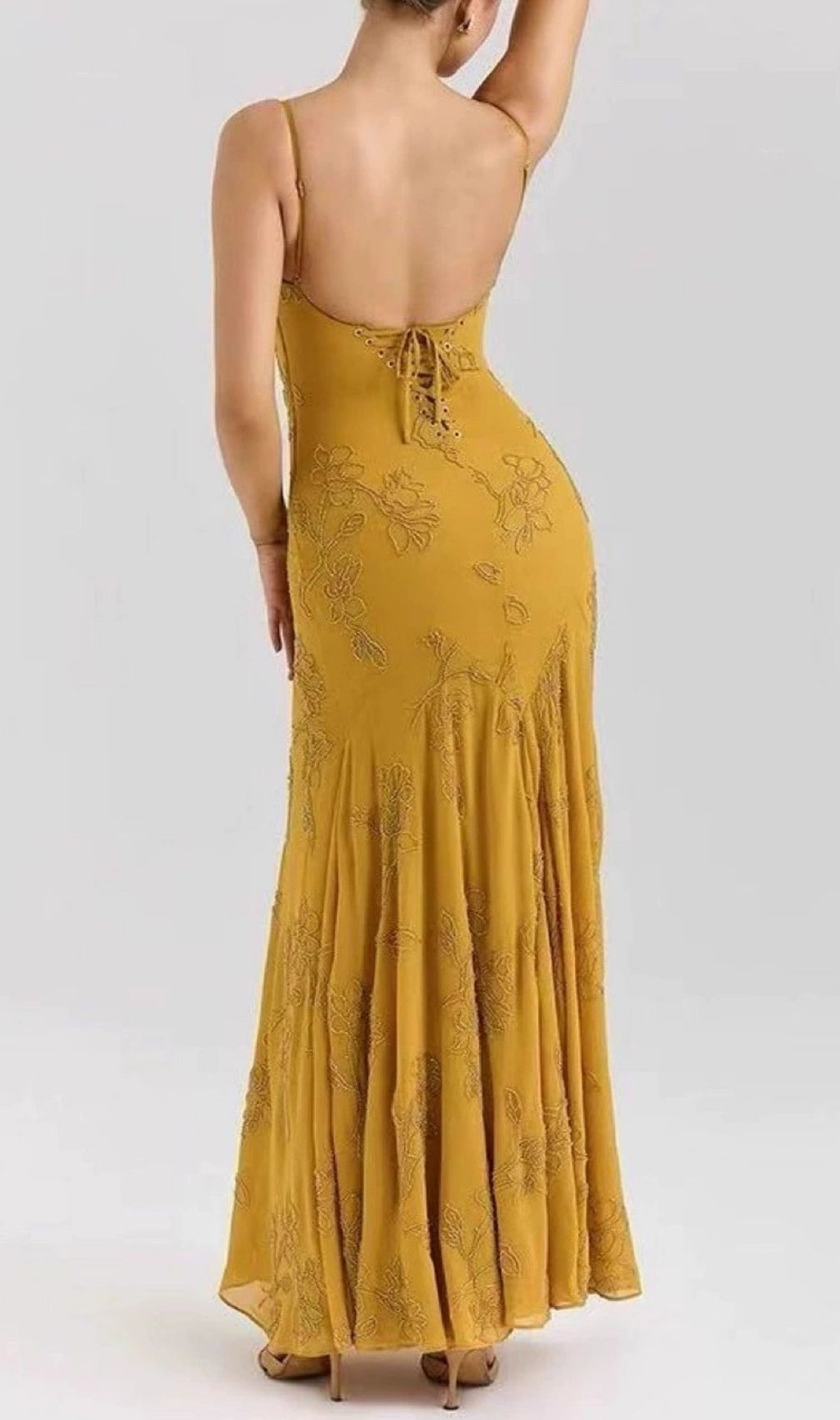 Kianga Romantic Floral Embellished Maxi Dress | Elegant Gala & Wedding Guest Gown