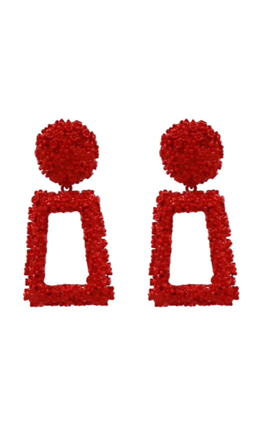 Textured Door Knocker Plated Earrings